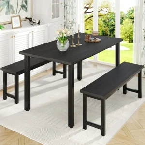 UHOMEPRO Dining Room Table Set, 3-Piece Dining Table Set